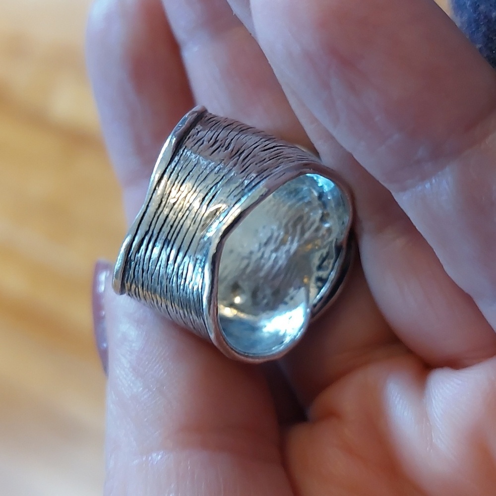 Sterling Silver Opal Statement Ring - White Opal - Picture 5 of 9